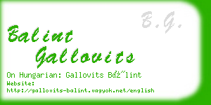 balint gallovits business card